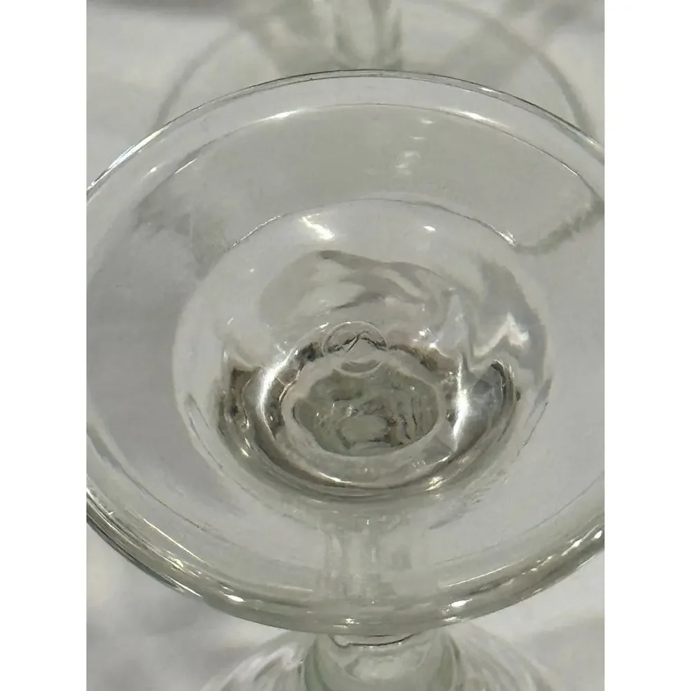 Set of 8 Vintage Libbey Floral Stemmed Wine Glasses Pastel Flower Vine Pattern